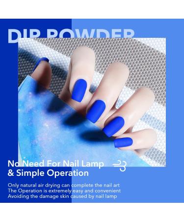 Aokitec 28g Dip Powder Classic Blue Fashion Color Nail Dipping Powder French Powder Pro Collection System Nail Art Starter Manicure Salon DIY at Home Odor-Free&Long-Lasting No Needed Nail Lamp - Buy Online on GoSupps.com