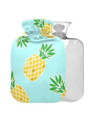 Pineapple Hot Water Bottle with Cover 1L Small Hot Water Bag for Pain Relief Headache Neck and Shoulders BPA Free 1L