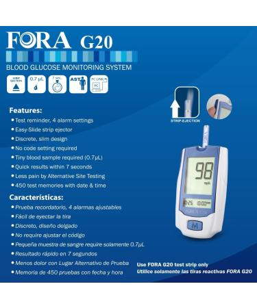 FORA G20 Blood Glucose Meter | Diabetes & Health Monitoring - Buy Online on GoSupps.com