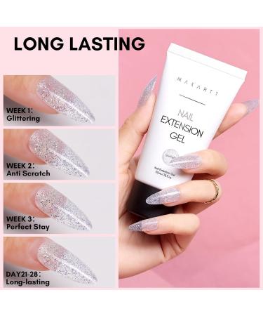 Makartt 50ML Poly Nail Gel Builder Gel in White Pink Nude Clear Rosy (Starlight) | Nail Extension Gel for Salon Design & DIY - Buy Online on GoSupps.com