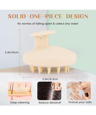 Silicone Scalp Massager Shampoo Brush for Wet & Dry Hair Care | Exfoliating Shower Brush for Dandruff Removal & Hair Growth - Beige - Buy Online on GoSupps.com