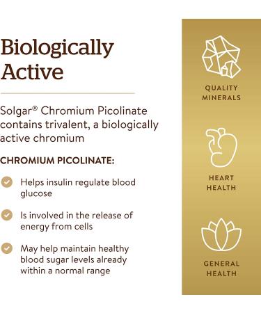 Solgar Chromium Picolinate 200 mcg â€“ 180 Vegetable Capsules for Metabolism Support - Buy Online on GoSupps.com