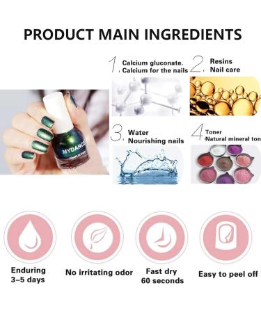 Chameleon Nail Polish - Holographic Glitter Nail Polish - Shimmer Chrome Nail Art Varnish - Quick Dry Nail Varnish - Long-lasting Nail Polish for Manicure DIY at Home - No Need Baking green - Buy Online on GoSupps.com