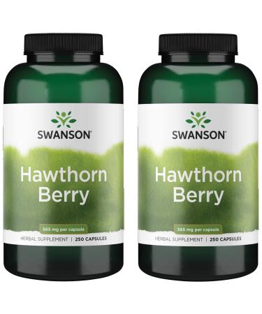 Swanson Hawthorn Berry Supplement- Antioxidant Flavonoids (250 Capsules, 565 mg Each) 2 Pack