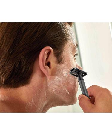 Fac n Vintage Long Handle Double Edge Safety Razor + 50 Platinum Japanese Stainless Steel Blades - Butterfly Open Shaving Razor for Smooth Wet Shaving - 200+ Shaves - Buy Online on GoSupps.com