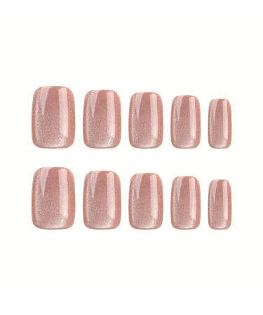 Brown Glossy Cat Eye Press-On Nails Set - 24-Pieces 12 Shapes Reusable Glue & Accessories Included - Perfect for Daily Wear & Special Occasions - Buy Online on GoSupps.com