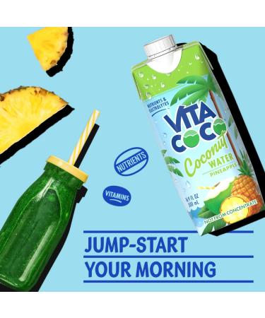 Vita Coco Pineapple Coconut Water 16.9 fl oz (Pack of 12) | Gluten Free Hydrating Electrolyte Drink - Smart Coffee & Soda Alternative - Buy Online on GoSupps.com