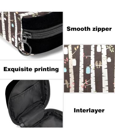 GIAPB Period Bag - Sanitary Napkin Storage & Makeup Pouch | Birch Trees Love Birds - Color1573 - Buy Online on GoSupps.com