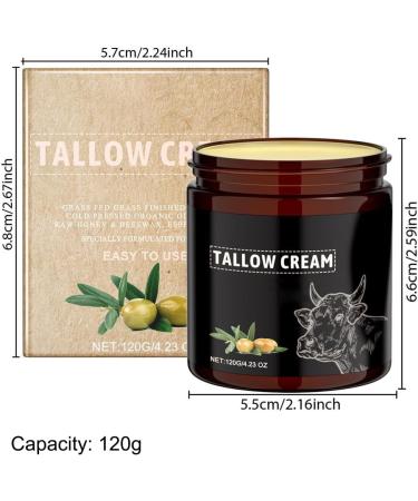  G n rique Organic Tallow Face Cream Grass-Fed Beef Tallow Balm Infused With Raw Wild Honey Deeply Moisturizing & Nourishing (120g) Perfect For Soft Supple Skin & Natural - Buy Online on GoSupps.com