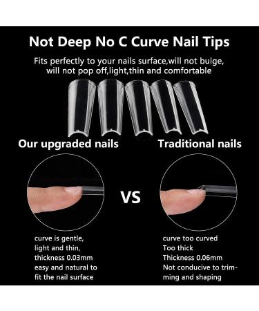 504Pcs XXL Long Clear Coffin Nail Tips for Acrylic Nails - Professional Fake Nails with 2 Nail Files - Buy Online on GoSupps.com