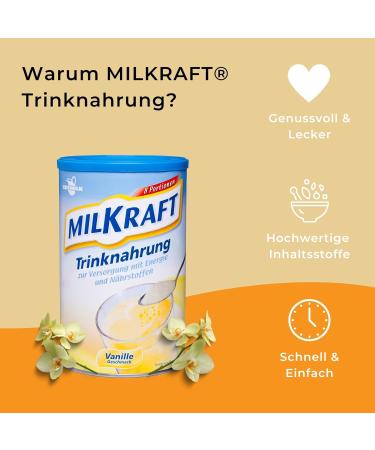 Milkraft Drinking Food Vanilla 480g - High-Caloric Protein Shake & Carbohydrates for Adults - Ideal for Exclusive & Complementary Diets - Shop Now! - Buy Online on GoSupps.com
