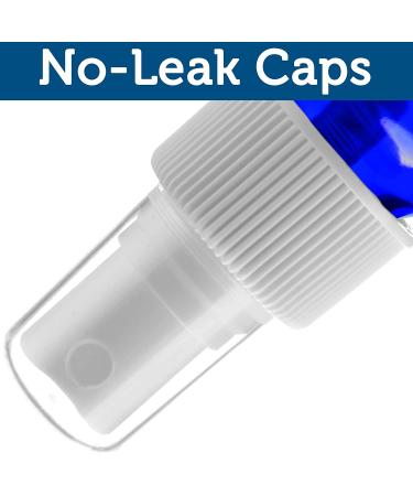 Blue Glass Spray Bottles - 4oz, Set of 2 for Oils, Beauty, Cleaning, Aromatherapy - Refillable, Portable Misters with Caps and Labels - Buy Online on GoSupps.com