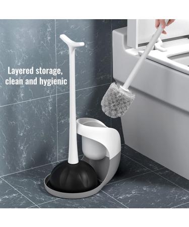 Home Toilet Bowl Brush Cleaner and Plunger Combo Set with Toilet Cleaning Tool for Bathroom Storage Organization - Buy Online on GoSupps.com