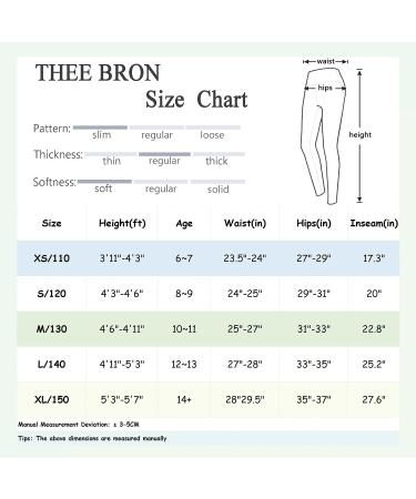 THEE BRON Girls Active Leggings with Pocket - Fast Dry Yoga Legging Pants | Black, Size Large - Buy Online on GoSupps.com