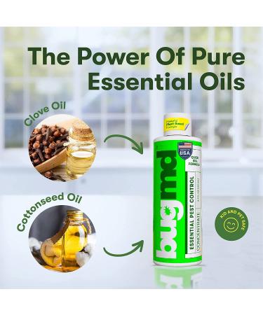 Pest Control Essential Oil Concentrate 3.7 oz - Plant-Based BugMD Spray for Bugs, Spiders, Fleas, Ticks, Roaches - Indoor Ant & Flea Killer - Bed Bug Spray 3.7oz - Buy Online on GoSupps.com
