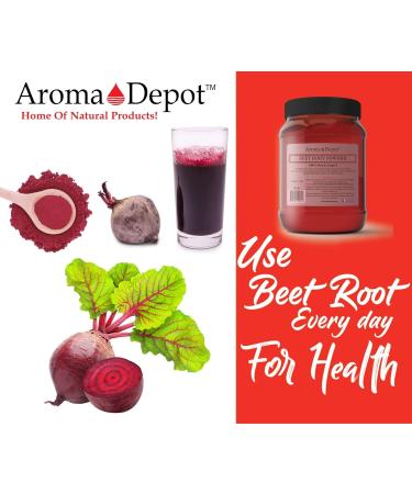 Beet Root Powder 8 oz - Raw Non-GMO | Vegan Gluten Free | Nitric Oxide Booster | Energy & Immune Support | 100% Natural by Aroma Depot - Buy Online on GoSupps.com
