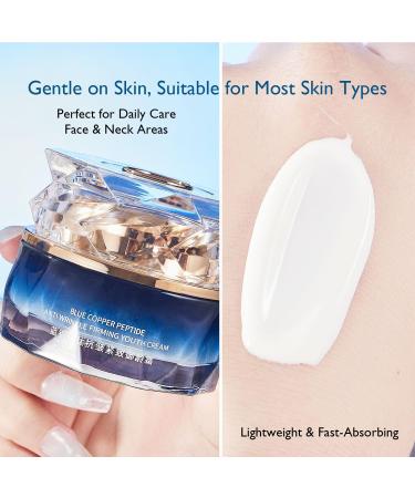 Grospe Blue Copper Peptide Face Cream - GHK-Cu Moisturizer for Wrinkles & Fine Lines Hydrating & Firming Anti-Aging Treatment for Face and Neck 1.7oz - Buy Online on GoSupps.com