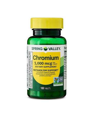 4 TOP CARE Chromium Metabolism Support Dietary Supplement Tablets 1 000 mcg 100 Count