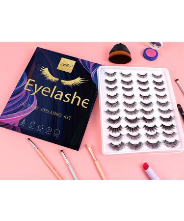 EARLLER 20 Pairs Faux Mink Fluffy Volume False Eyelashes - 10 Styles, Handmade Makeup Lashes Set with 3D and 5D Styles for Natural & Dramatic Looks - Reusable Pack of Short and Long Eyelashes - Buy Online on GoSupps.com