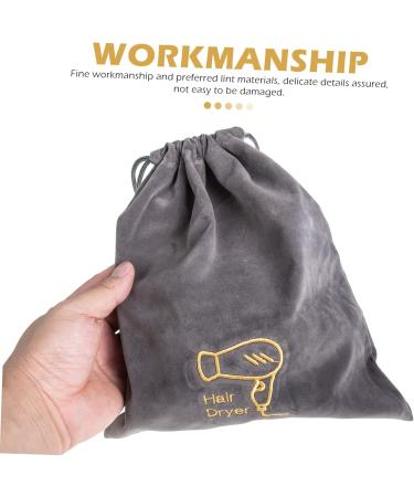 FOYTOKI 4 Pcs Hair Dryer Bag Drawstring Pouches Hair Dryer Lint Bags Drawstring Makeup Bag Flannel - Buy Online on GoSupps.com