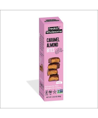 Freakin' Wholesome Chocolate Covered Caramel Almond Bites High protein snacks 2.82 Ounces per box. (Pack of 3). Vegan Gluten Free