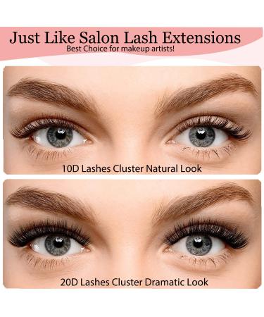 DIY Lash Extension Set - Missicee 240 Pieces 10D/20D Cluster Lashes (8-12mm) with Tweezers & Spiral Brush | High-Quality False Eyelashes for Easy Application - Buy Online on GoSupps.com