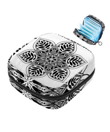 Javenproeqt portable women's binding bags menstrual cup bags feminine menstrual pads bag for teenage girls tampons for the first period art mandalas flower multicolored 06