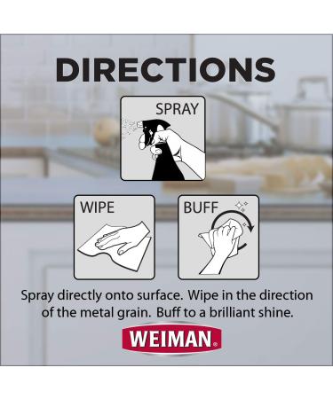 Weiman Stainless Steel Cleaner and Polish - Streak-Free Shine for Appliances and BBQ Grills - 22 fl. oz - Buy Online on GoSupps.com