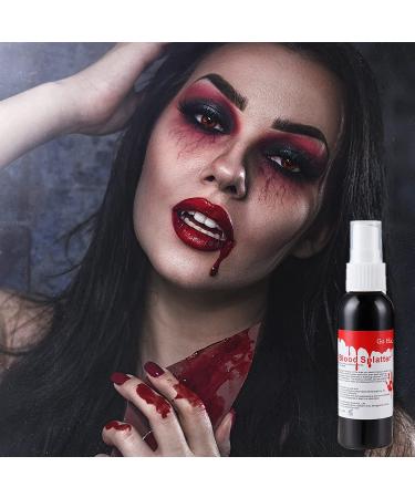 Go Ho 1oz Fake Blood Spray for Halloween Costume Makeup | Washable Eye Blood Drops, Blood Splatter for Clothes | Zombie, Vampire, Monster Cosplay - Buy Online on GoSupps.com