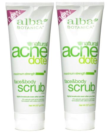 Alba Botanica ACNEdote Face & Body Scrub, 8 Ounces Tube (Pack of 2) 8 Ounce (Pack of 2)