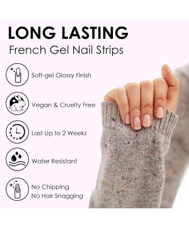 20 Stickers Semi Cured Nail Wraps Soft Self-Adhesive Gel Nail Stickers UV Gel Nail Polish Strips Manicure Stickers Set - Gradient Black Polk Dot Pink Smudge With Dot - Buy Online on GoSupps.com