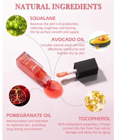 Hydrating Lip Glow Reviver Oil - Tinted Plumping Lip Oil Gloss for Dry Lips | Long Lasting Moisturizing Lip Stain & High Shine Lip Glaze - 04 Jam - Buy Online on GoSupps.com