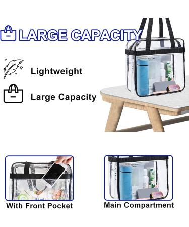 Dotpraise Clear Stadium Tote Bag with Zipper Closure - 12x6x12 - Approved for Sports Games, Work, Concerts - Buy Online on GoSupps.com