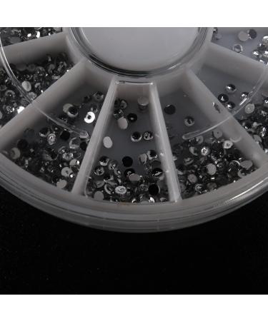Duendhd Silver rhinestones boxes Crystal nail manicure Nail Art Glitter 1.5 MM wheel - Buy Online on GoSupps.com