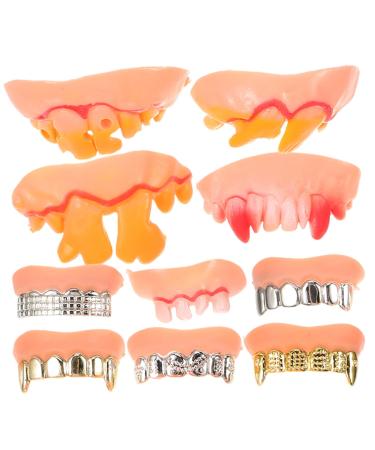 Minkissy 10 Stk Funny wrong teeth of the Halloween maskerade party cosplay-teeth false teeth for Halloween false teeth for the masquerade costume teeth PVC toy slot