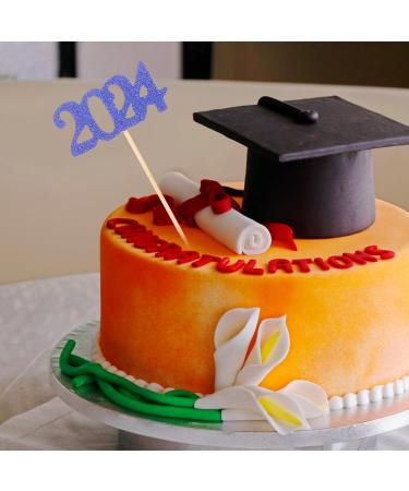 PRETYZOOM 12pcs 2024 Graduation Season Cake Insert Top Hat Cake Decoration Flag Dessert Wood - Buy Online on GoSupps.com
