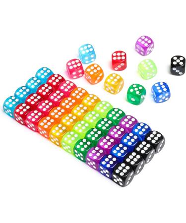 50 Pieces 14mm Colored 6 Sided Dice for Board Games and Math Learning - Bulk Dice for Classroom - Buy Online on GoSupps.com