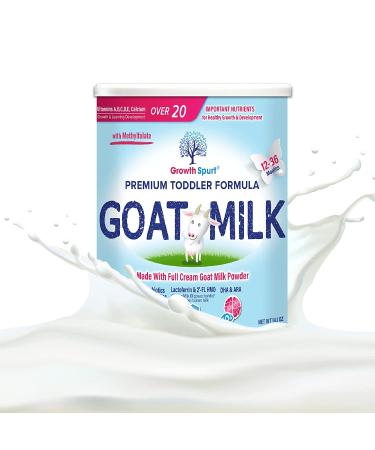 Goat Milk Toddler Formula with Lactoferrin, Prebiotics, Probiotics, DHA & ARA for Growth Spurts and Immune Support - 14.1 oz - Buy Online on GoSupps.com