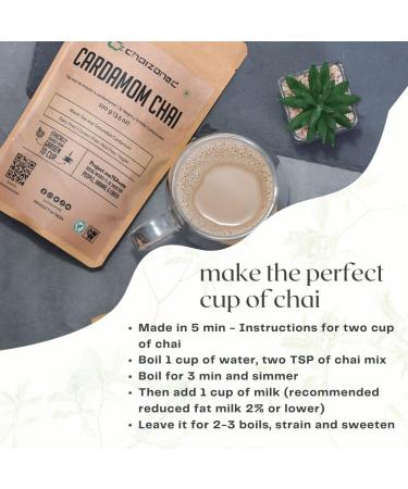 CHAIZONED Cardamom Chai Tea - Made with Grounded Cardamom & Assam Black Tea - Loose Leaf Black Tea - Elaichi Chai Tea - 100g (3.5oz) - Buy Online on GoSupps.com
