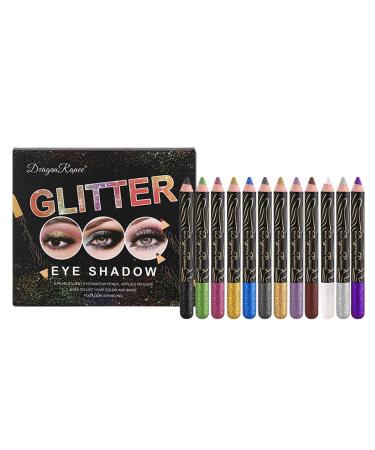 Shimmer Eyeshadow Stick | Glitter Eyeshadow Stick Set - Waterproof Eyeshadow Kit Long-Lasting Cream Eye Shadow Stick Makeup for Women Girls Gifts Uwariloy