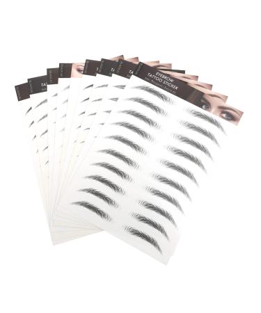 NOLITOY 30 Pcs Imitation Eco Eyebrow Sticker Eyebrow Lines Beauty Stickers 6d 21.5X14.5cmx3pcs Blackx3pcs