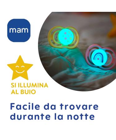 MAM Perfect Night Silicone Pacifier with Holder Skinsoft 6+ Months Light Blue | International Shipping Available - Buy Online on GoSupps.com