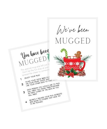 We've Been Mugged | 25 Pack | 8.5x11 inches Standard Paper Size | You've Been Mugged | Hot Cocoa Christmas Design Elfed Booed for Christmas Game