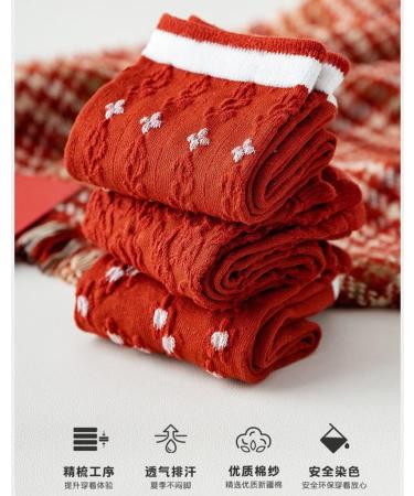 Chinese New Year Red Zodiac Socks - Women's Cotton, Cute & Comfortable | Best New Year Gift | Size 34-39 - Buy Online on GoSupps.com