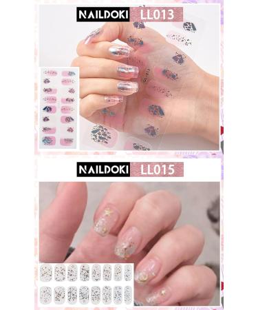 NAILDOKI Nail Stickers 12Sheets x 16 Pieces Full Wraps Nail Polish Strips Self-Adhesive Gel Nail Art Decals for Women Girls A2-04 - Buy Online on GoSupps.com