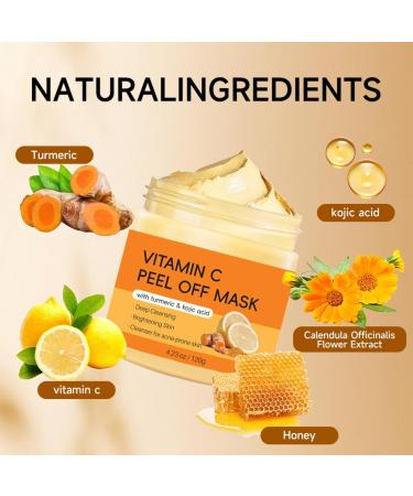  G n rique Vitamin C Peel Off Mask with Turmeric & Kojic Acid Deep Cleansing Face Mask for Brightening Skin Evens Skin Tone Reduces Acne Moisturizing Treatment for Acne-Prone Skin 4.23 oz/120g - Buy Online on GoSupps.com