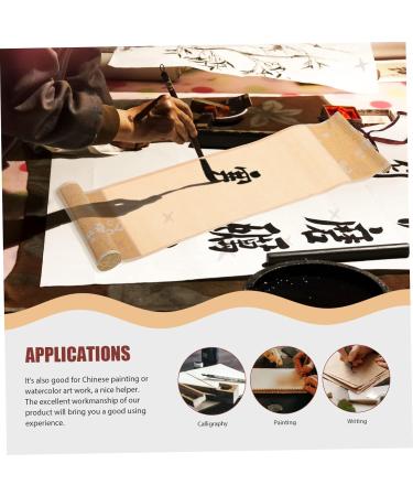 NUOBESTY Rice Paper Scroll Calligraphy Asian Silk Scroll Prop Chinese Paper Scrolls Office Hanging The Fabric Assorted Color 2 38X10X2.5CM - Buy Online on GoSupps.com