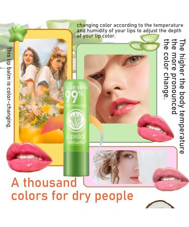 4PCS Aloe Vera Lipstick Color Changing Lipstick Moisturizing Magic PH Jelly Lipstick Set for Women Tinted Lip Balm Long Lasting Waterproof Color Change Lip Gloss Makeup - Buy Online on GoSupps.com