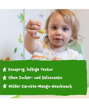 Buy Pumpkin Organics Children s Snack - Bio Multi-Grain Carrot & Mango (8-Pack) | Allergen-Free Gluten-Free Baby Snacks for Kids 12+ Months - Buy Online on GoSupps.com