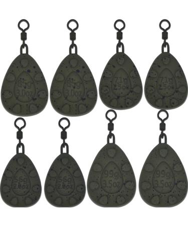 Paradox fishing carp lime set 8 pieces - each 2x 56g/71g/85g/99g i carp lane carp lead angel lead lead base lifting carp fishing - fishing accessories carp
